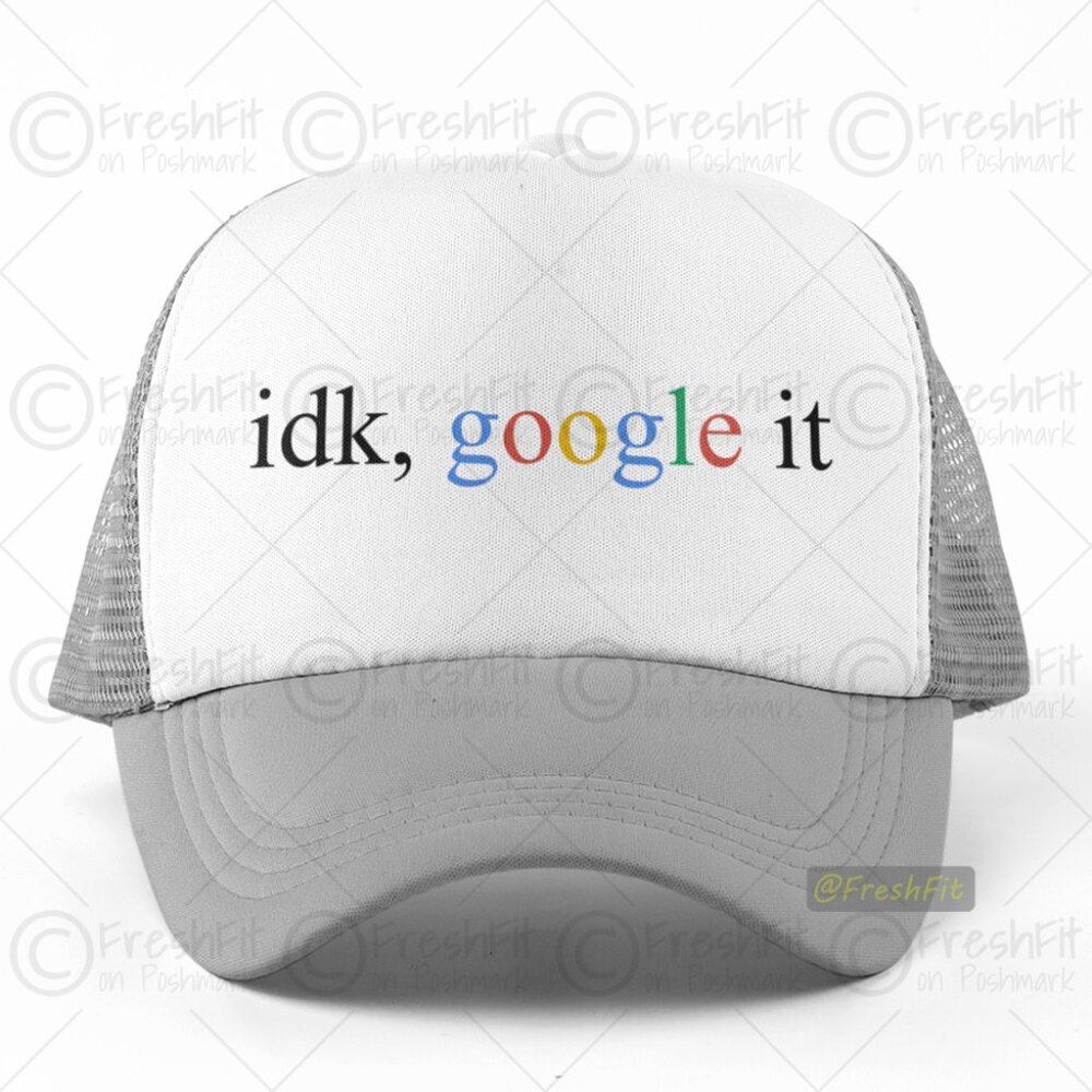 🆕idk google it Foam Trucker Hat Mesh Snapback Cap Gray/White